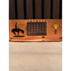 Vintage Copper Perpetual Desk Calendar - Southwest Theme